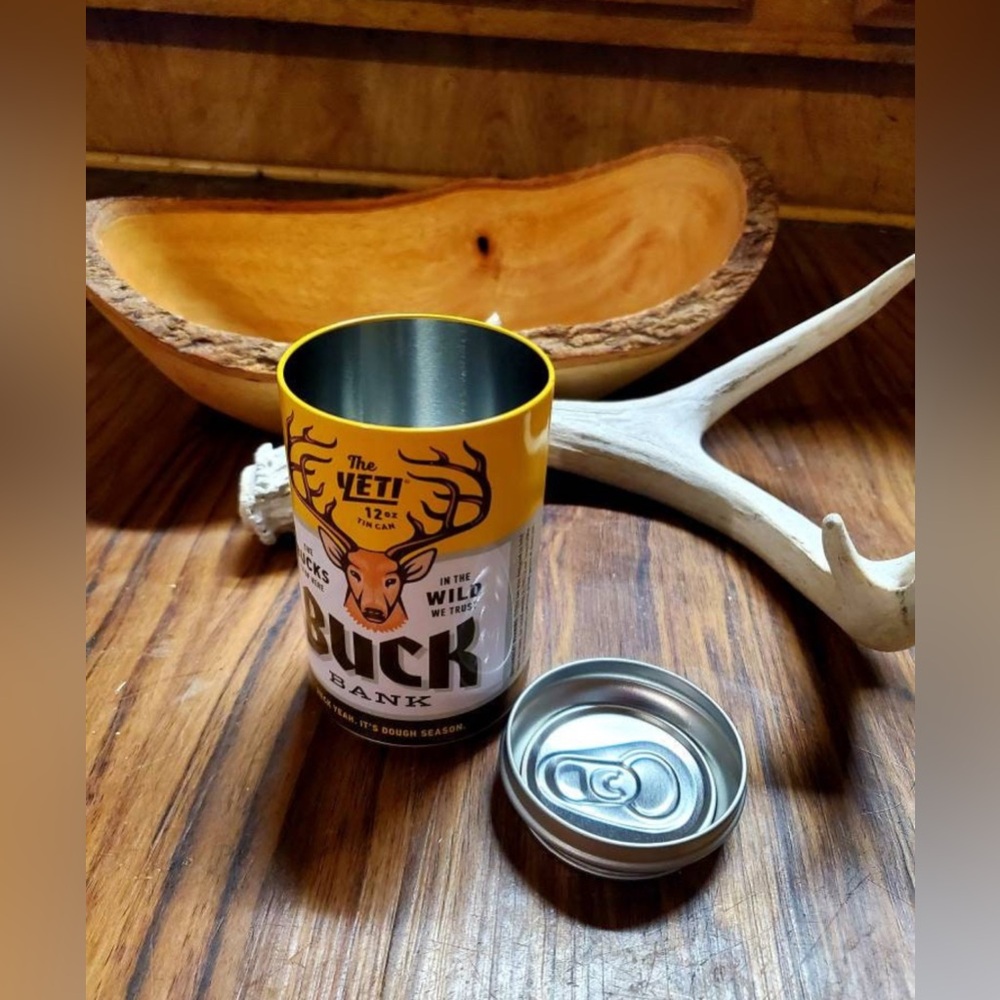 Yeti Collectible Buck Stash Can 12oz Jar Soda Home Jewelry Storage Piggy Bank - Picture 3 of 3